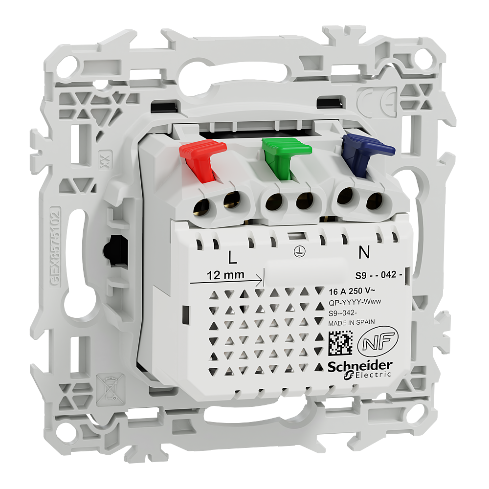 Odace 2P+T affleurante USB-C 18W noir